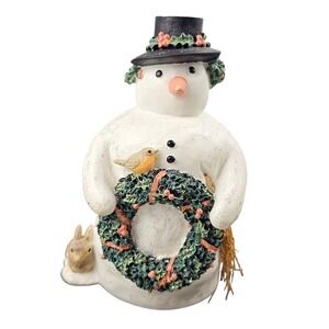 Marjolein Bastin Hallmark Snowman with‎ Bird Rabbit Wreath Christmas Decor